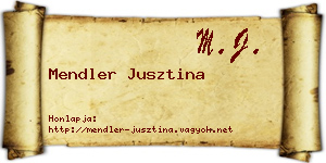 Mendler Jusztina névjegykártya