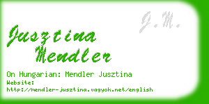 jusztina mendler business card